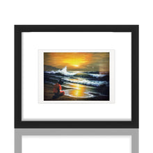 Load image into Gallery viewer, BANKSY 'Modified Oil Painting #21' (2005) Framed Original "Crude Oils" Postcard