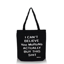 Load image into Gallery viewer, BANKSY &#39;Morons&#39; (2019) Cotton Canvas Tote Bag