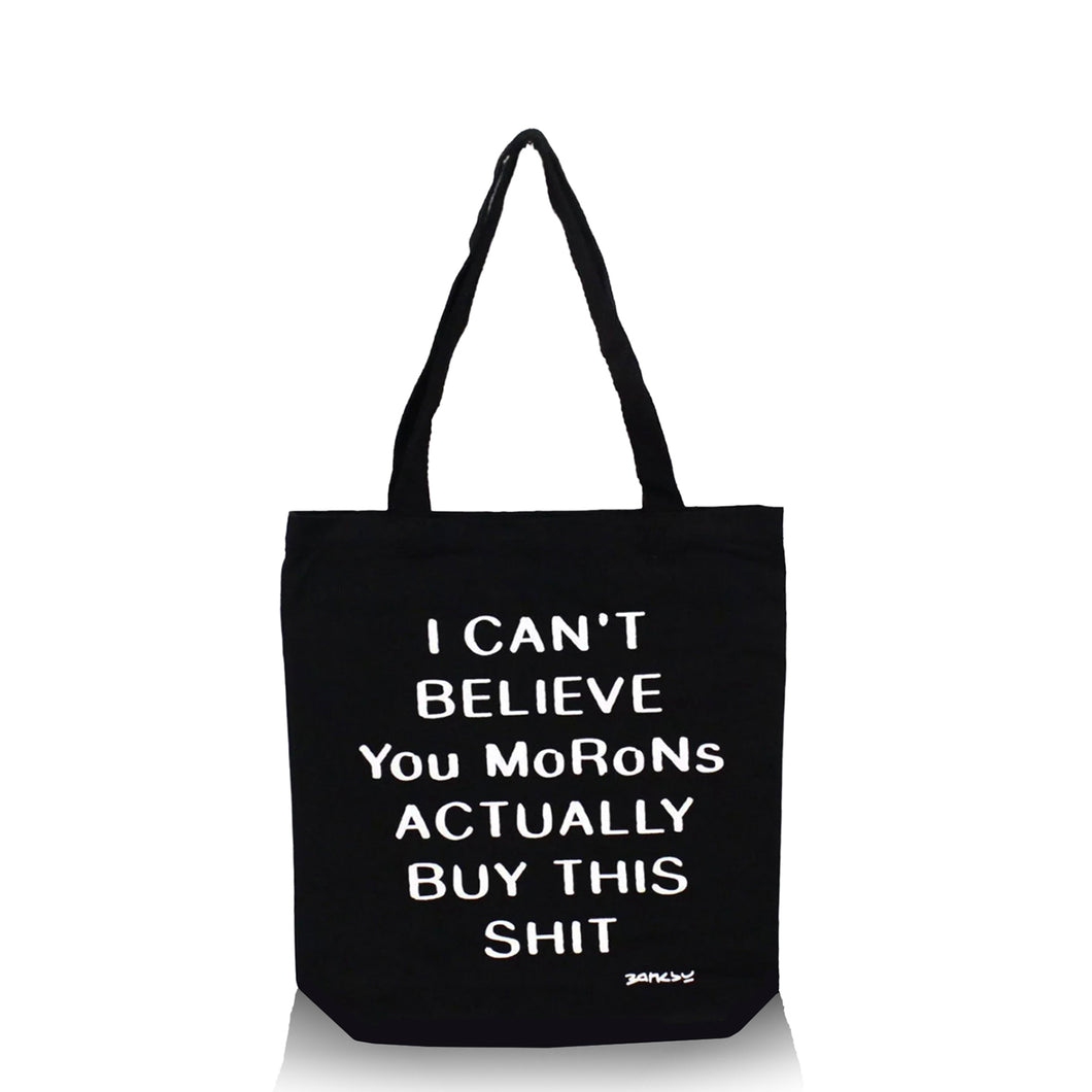 BANKSY 'Morons' (2019) Cotton Canvas Tote Bag