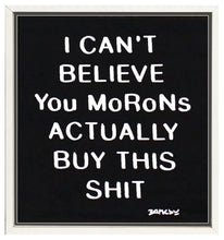 Load image into Gallery viewer, BANKSY &#39;Morons&#39; (2019) Original Custom Framed Canvas Tote