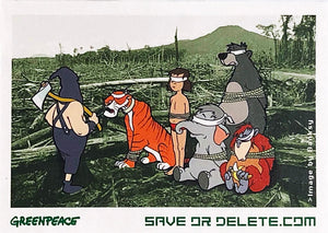 BANKSY 'Save or Delete' (2002) Framed Greenpeace Litho + Decal SET - Signari Gallery 