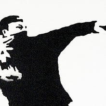 Load image into Gallery viewer, BANKSY &#39;Tesco Bottle Thrower&#39; (2015) Framed MOCK &quot;Dismaland&quot; Spray/Stencil on Canvas