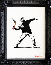 Load image into Gallery viewer, BANKSY &#39;Tesco Bottle Thrower&#39; (2015) Framed MOCK &quot;Dismaland&quot; Spray/Stencil on Canvas