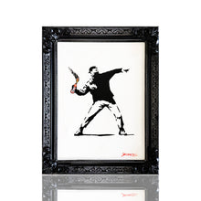 Load image into Gallery viewer, BANKSY &#39;Tesco Bottle Thrower&#39; (2015) Framed MOCK &quot;Dismaland&quot; Spray/Stencil on Canvas