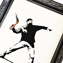 Load image into Gallery viewer, BANKSY &#39;Tesco Bottle Thrower&#39; (2015) Framed MOCK &quot;Dismaland&quot; Spray/Stencil on Canvas