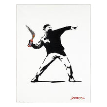 Load image into Gallery viewer, BANKSY &#39;Tesco Bottle Thrower&#39; (2015) Framed MOCK &quot;Dismaland&quot; Spray/Stencil on Canvas