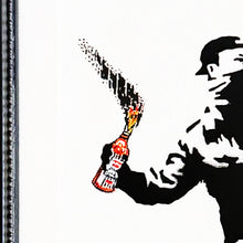 Load image into Gallery viewer, BANKSY &#39;Tesco Bottle Thrower&#39; (2015) Framed MOCK &quot;Dismaland&quot; Spray/Stencil on Canvas