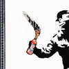 BANKSY 'Tesco Bottle Thrower' (2015) Framed MOCK "Dismaland" Spray/Stencil on Canvas