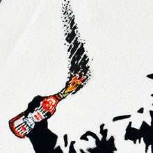 Load image into Gallery viewer, BANKSY &#39;Tesco Bottle Thrower&#39; (2015) Framed MOCK &quot;Dismaland&quot; Spray/Stencil on Canvas