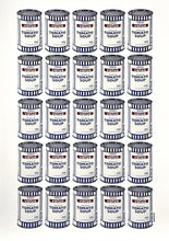 Load image into Gallery viewer, BANKSY 'Tesco Soup Cans' (2006-2017) Rare, Custom Framed Lithograph Poster
