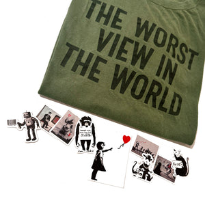 BANKSY 'The Worst View in the World' (2020) Screen Print Original "Walled Off Hotel" T-shirt (XL)