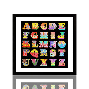BEN EINE 'Circus Alphabet' (2017) Framed Hand-Signed Lenticular Card (black) - Signari Gallery 