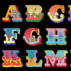 BEN EINE 'Circus Alphabet' (2017) Framed Hand-Signed Lenticular Card (black) - Signari Gallery 