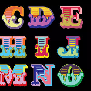 BEN EINE 'Circus Alphabet' (2017) Framed Hand-Signed Lenticular Card (black) - Signari Gallery 
