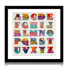 Load image into Gallery viewer, BEN EINE &#39;Circus Alphabet&#39; (2017) Framed Hand-Signed Lenticular Card (white) - Signari Gallery 