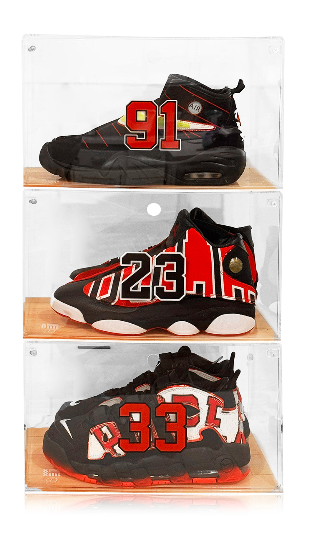 CHICAGO BULLS x NIKE 'The Last Dance' (2021) Bespoke Jordan/Pippen/Rodman Shoe Set w/Displays