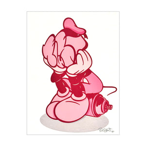 BUSTART 'Mr. Pop' (2024) Embossed AP Screen Print (pink) - Signari Gallery 