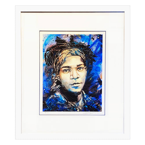 C215 'Blue Basquiat' (2020) RARE Custom Framed Giclée Print - Signari Gallery 