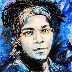 C215 'Blue Basquiat' (2020) RARE Custom Framed Giclée Print - Signari Gallery 