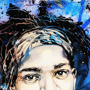 C215 'Blue Basquiat' (2020) RARE Custom Framed Giclée Print - Signari Gallery 