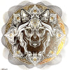 CHRIS SAUNDERS 'White Wolf Mandala' (2014) RARE Screen Print