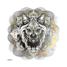 Load image into Gallery viewer, CHRIS SAUNDERS &#39;White Wolf Mandala&#39; (2014) RARE Screen Print - Signari Gallery 