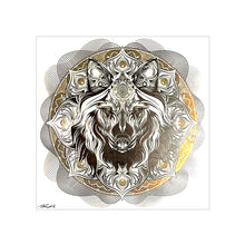 Load image into Gallery viewer, CHRIS SAUNDERS &#39;White Wolf Mandala&#39; (2014) RARE Screen Print