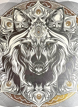 Load image into Gallery viewer, CHRIS SAUNDERS &#39;White Wolf Mandala&#39; (2014) RARE Screen Print - Signari Gallery 