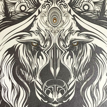 Load image into Gallery viewer, CHRIS SAUNDERS &#39;White Wolf Mandala&#39; (2014) RARE Screen Print