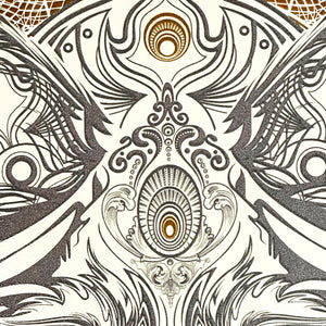 CHRIS SAUNDERS 'White Wolf Mandala' (2014) RARE Screen Print