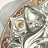 CHRIS SAUNDERS 'White Wolf Mandala' (2014) RARE Screen Print