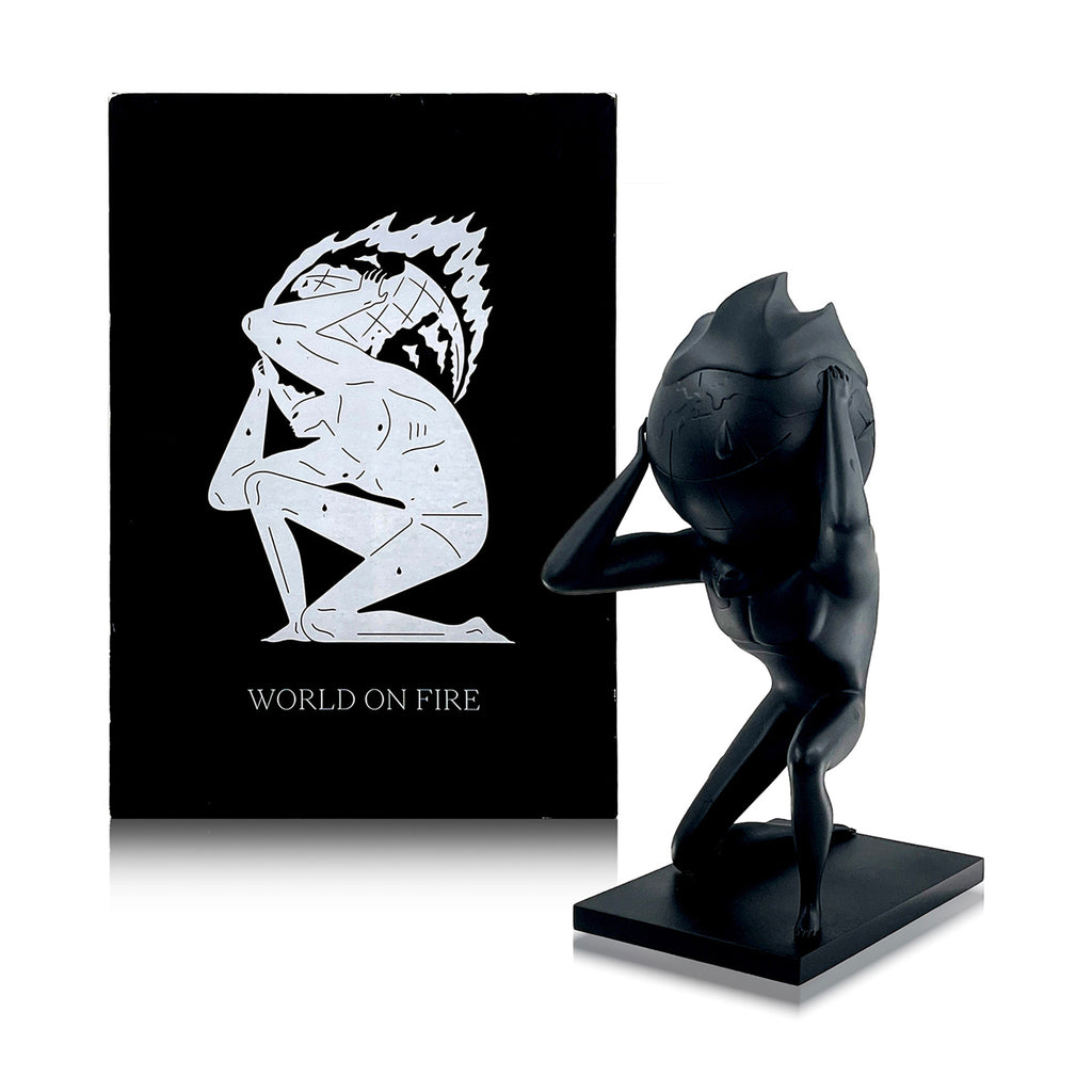 CLEON PETERSON 'World on Fire' (2021) Black Matte Resin Designer Art Sculpture