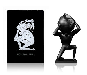 CLEON PETERSON 'World on Fire' (2021) Black Matte Resin Designer Art Sculpture