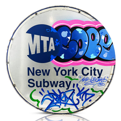 COPE2 'MTA Cope NYC 3' Hand-Painted Real Subway Sign - Signari Gallery 