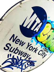 COPE2 'MTA Cope NYC' Hand-Painted Real Subway Sign - Signari Gallery 
