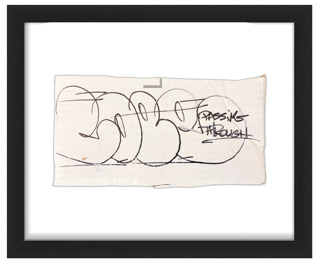 COPE2 'Passing Through Tag' (2022) Hand-Signed Framed Cardboard Cut