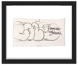 COPE2 'Passing Through Tag' (2022) Hand-Signed Framed Cardboard Cut
