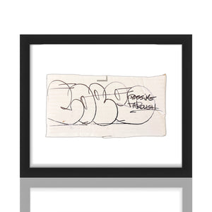 COPE2 'Passing Through Tag' (2022) Hand-Signed Framed Cardboard Cut