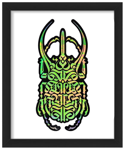 CRYPTIK 'Rhino Beetle' (2018) Framed Promotional Holographic Decal - Signari Gallery 