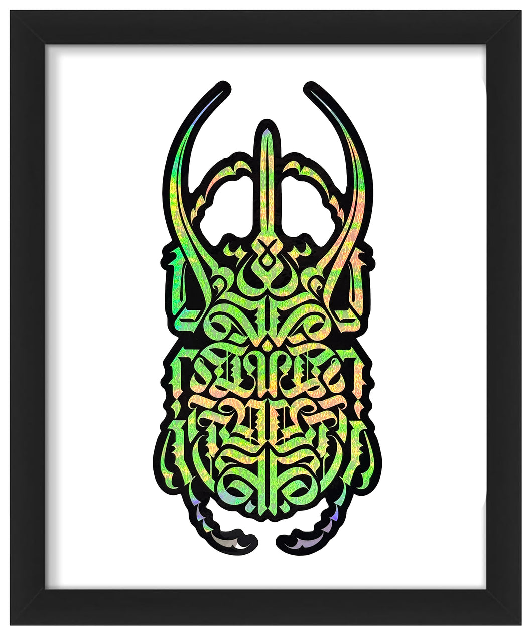 CRYPTIK 'Rhino Beetle' (2018) Framed Promotional Holographic Decal - Signari Gallery 
