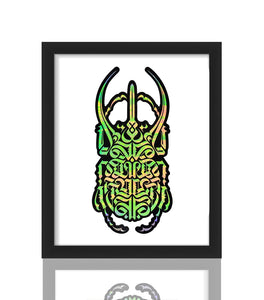 CRYPTIK 'Rhino Beetle' (2018) Framed Promotional Holographic Decal - Signari Gallery 