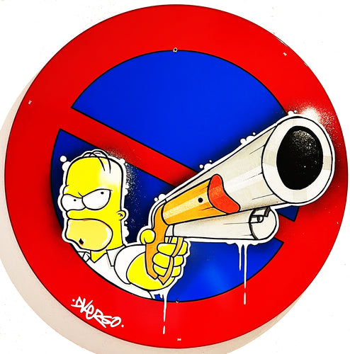 DVERSO 'Homercide Simpson' (2024) Original on Traffic Sign - Signari Gallery 