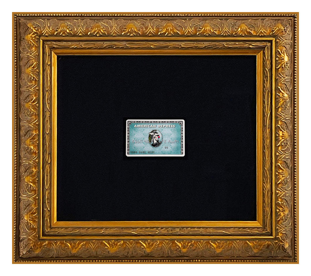 D*FACE x BANKSY 'American Depress' (2015) Custom Framed Dismaland Credit Card - Signari Gallery 