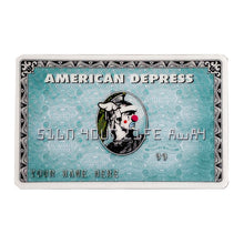 Load image into Gallery viewer, D*FACE x BANKSY &#39;American Depress&#39; (2015) Custom Framed Dismaland Faux Credit Card