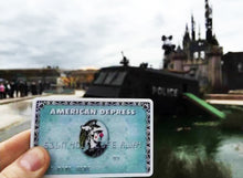 Load image into Gallery viewer, D*FACE x BANKSY &#39;American Depress&#39; Framed Dismaland Faux Credit Card - Signari Gallery 