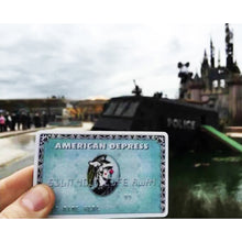 Load image into Gallery viewer, D*FACE x BANKSY &#39;American Depress&#39; (2015) Custom Framed Dismaland Faux Credit Card