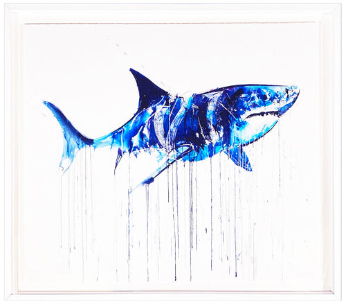 DAVE WHITE 'Great White I' (2013) Custom Framed Giclée + Silkscreen Print - Signari Gallery 