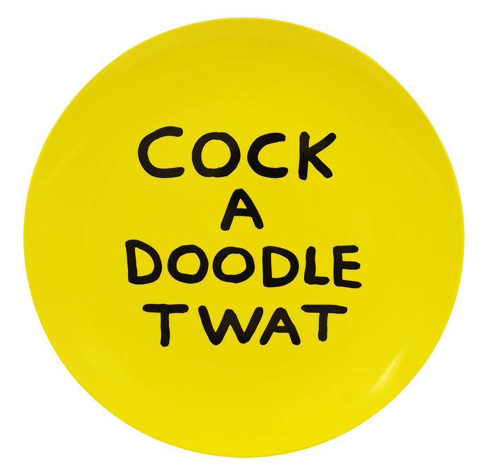 DAVID SHRIGLEY 'Cock A Doodle Twat' (2021) Melamine Dinner Plate - Signari Gallery 