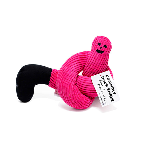 DAVID SHRIGLEY 'Friendly Door Snake' (2017) Cordoroy Door-Draft Plush (pink)