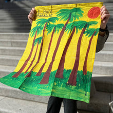 Load image into Gallery viewer, DAVID SHRIGLEY &#39;I Hate Paradise&#39; (2020) Digitally Printed Tea Towel